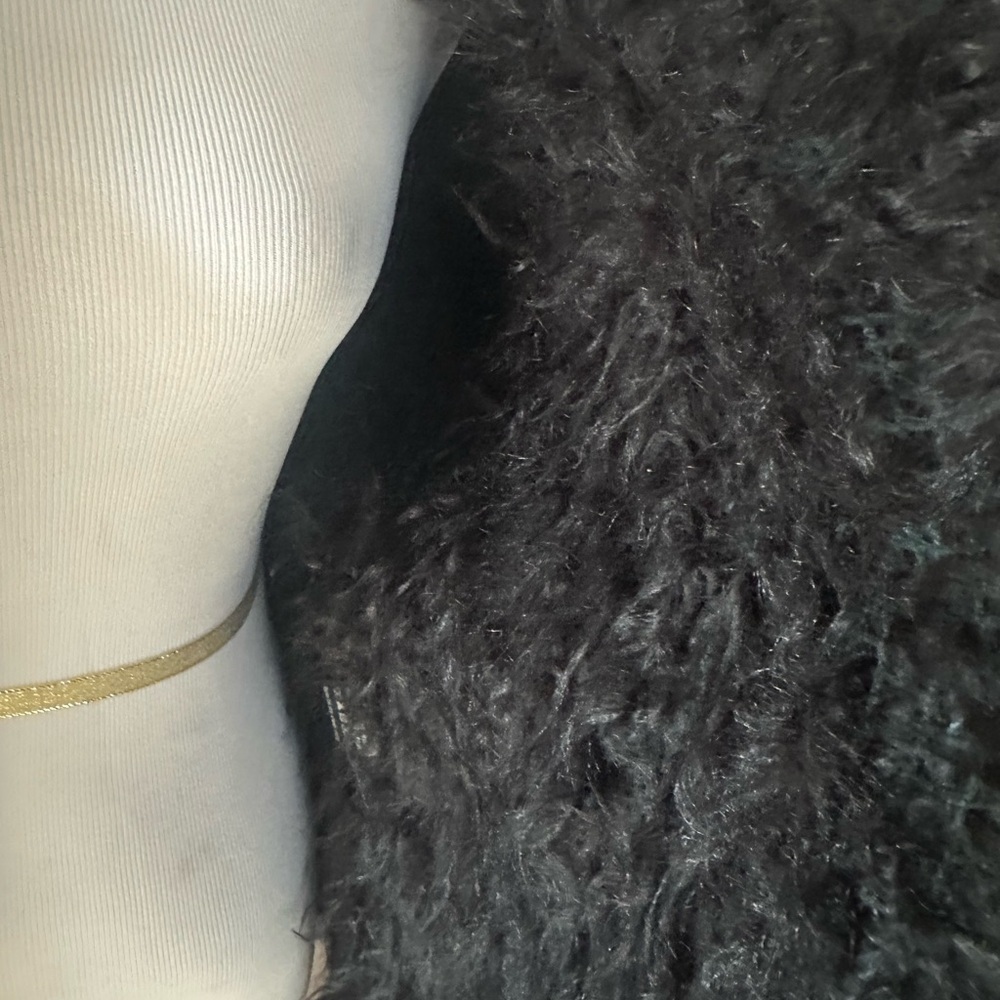 RAVN black 100% knitted lamb fur jacket size M - Picture 6 of 8